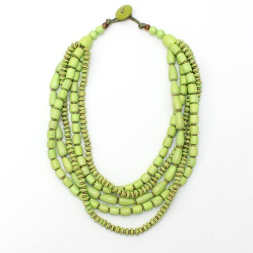 Lime Multi Strand Wood Jordana Necklace