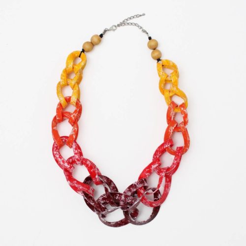 Red Ombre Marleigh Link Statement Necklace