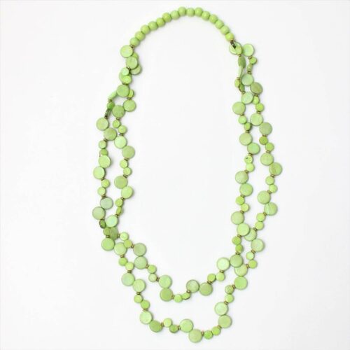 Dual Strand Lime Wood Reagan Necklace