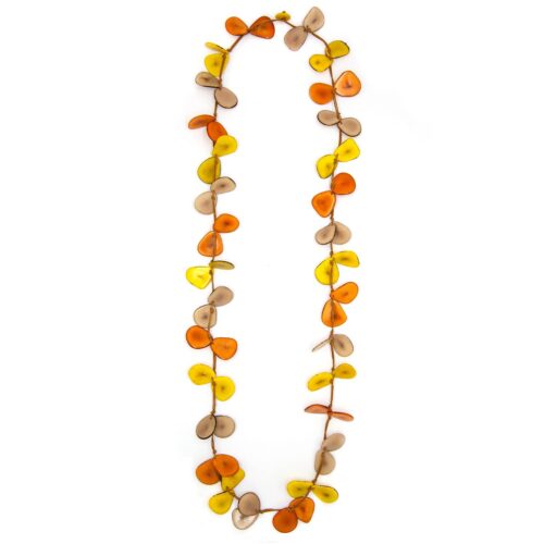 Tagua Slice Necklace-Multi-color Yellow