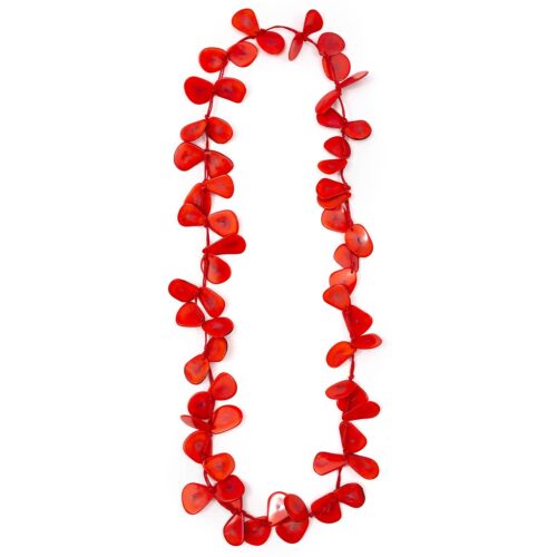 Tagua Slice Necklace-Red