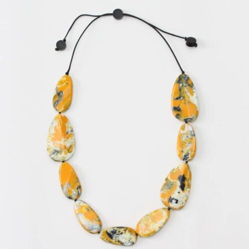 Yellow Marble Holly Necklace