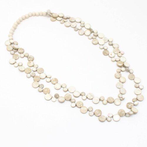 Dual Strand Ivory Wood Reagan Necklace